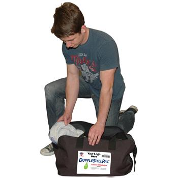 Duffle Spill Pac is in a customized reusable canvas duffle carry bag