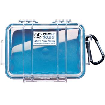 Clear Pelican 1020 Micro Case with Blue Liner