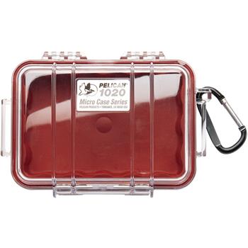 Clear Pelican 1020 Micro Case with Red Liner
