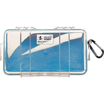 Clear Pelican 1060 Micro Case with Blue Liner