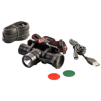 Streamlight ProTac HL USB Headlamp battery, USB cord, elastic and rubber hard hat straps, red and green lens filters