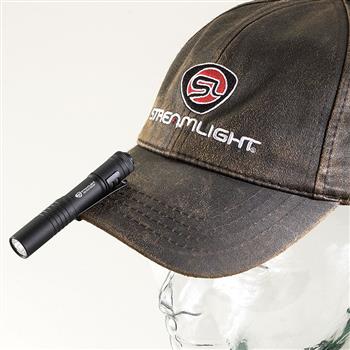 Streamlight MicroStream LED Flashlight attaches securely to the brim of your cap