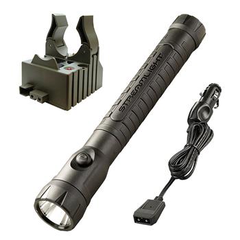 Black Streamlight PolyStinger LED HAZ-LO Rechargeable Flashlight with DC Charge Cord and 1 Base
