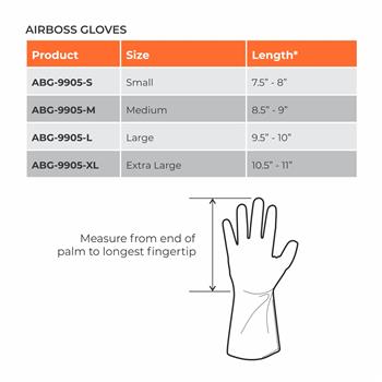 CBRN AirBoss Gloves Size Chart
