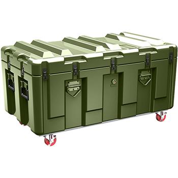 Olive Drab Pelican AL4824-1604 Single Lid Case with Foam and Casters