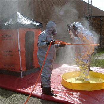 Spill Containment Pools may be used as a portable decon station