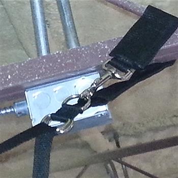 Fasten the bungee straps to the corners of the Diverter and attach to a sturdy, secure structure