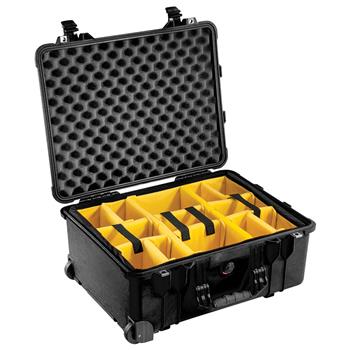Black Pelican™ 1560 Case with Yellow padded dividers