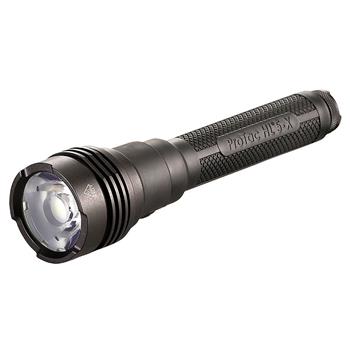 Streamlight ProTac HL 5-X USB with an anti-roll head and a rubber sleeve for a sure grip