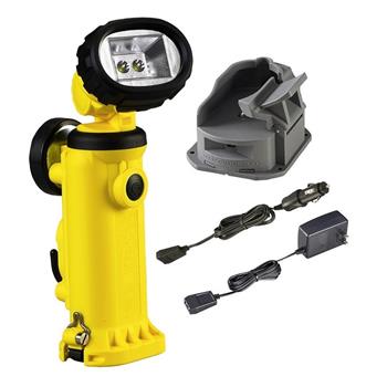 Yellow Streamlight Knucklehead HAZ-LO Flood Worklight with AC/DC cords and one base