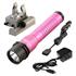 Pink Streamlight Strion LED Rechargeable Flashlight with AC/DC cords and piggyback base